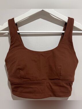 Lululemon Ribbed Scoop Neck Sports Bra Rich Brown